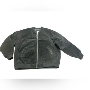 Vintage Northwest Territory Suede Leather Bomber Zip Black Jacket Men Sz XL